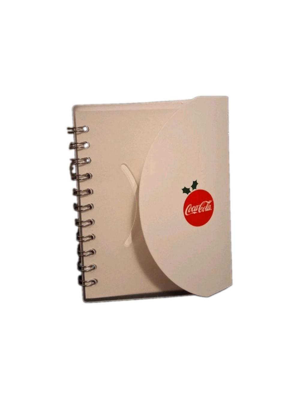 Small Coca-Cola Spiral Bound Pocket Notebook Journal White Plastic Cover